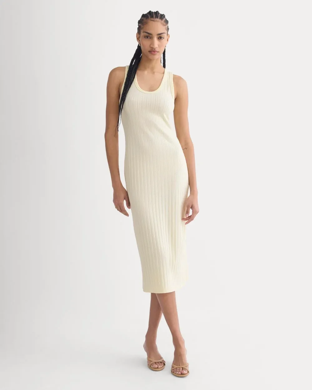 Scoop-Neck Midi Dress in Pointelle Knit, Cotton by Everlane
