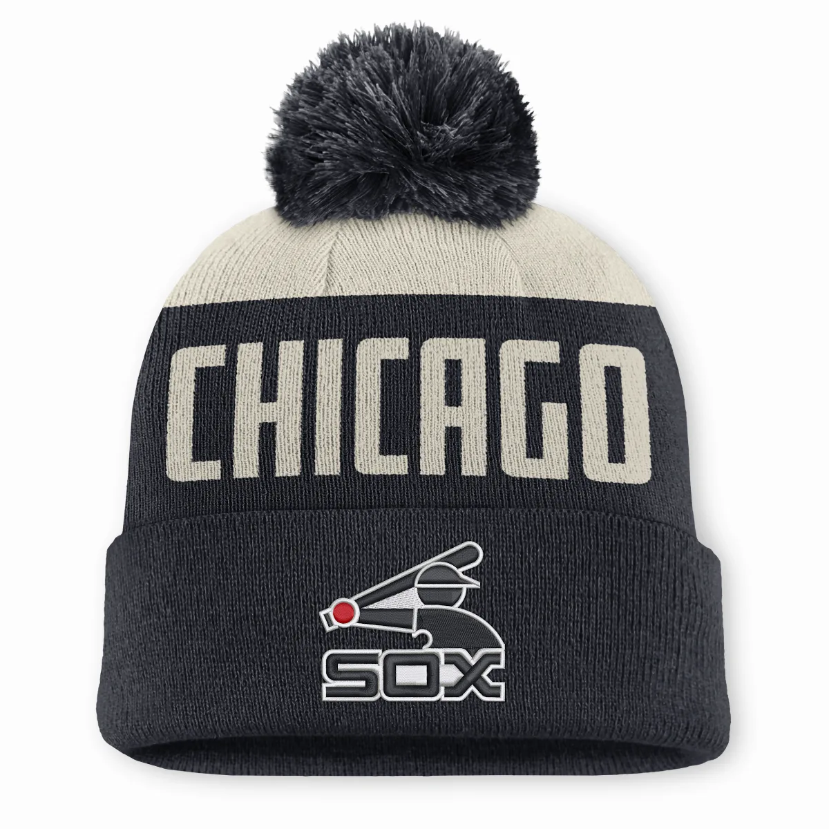 Chicago White Sox Cooperstown Peak MLB Cuffed Pom Beanie by Nike