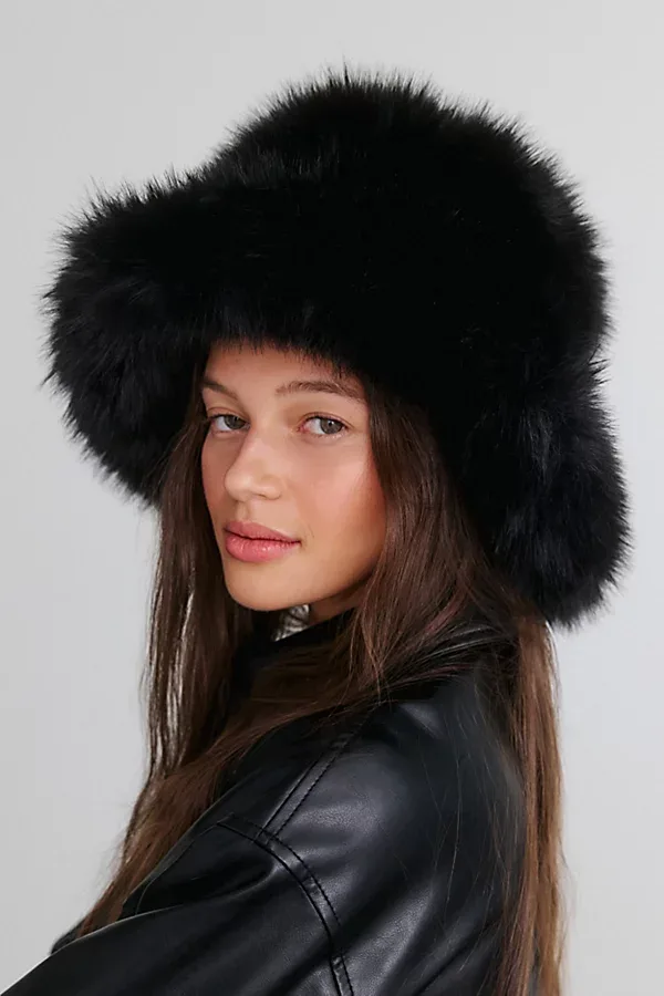 Brynn Faux Fur Bucket Hat by Urban Outfitters