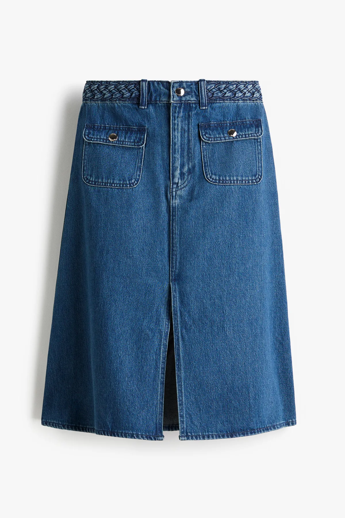 Braided-Trim Denim Skirt by H&M