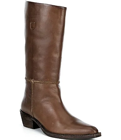 Colleen Tall Pull on Leather Block Heel Boots by Frye