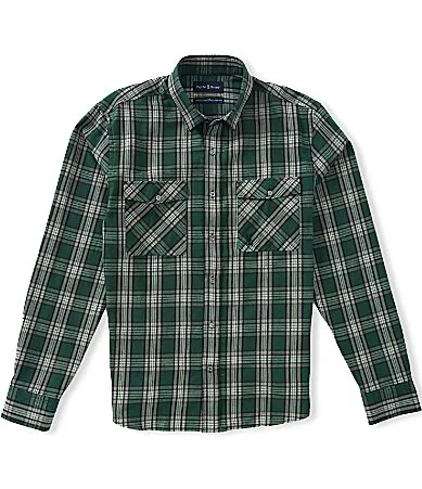 Elie Plaid Long Sleeve Woven Shirt by Psycho Bunny