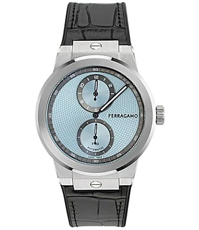 F-80 Manufacture Automatic Leather Strap Watch by Salvatore Ferragamo