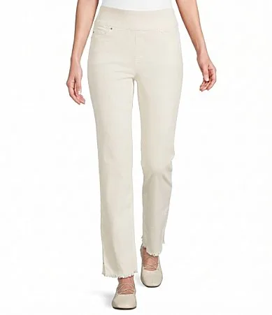 Woven Stretch Cord Straight Leg Ankle Length Pull on Pants by Multiples