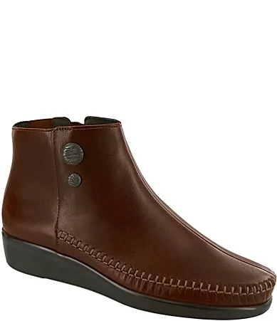 Jade Leather Wedge Ankle Booties by SAS
