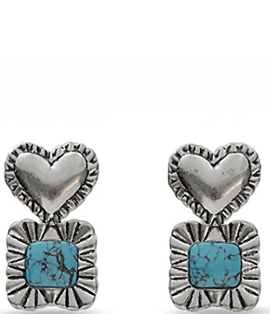 Ruffle Heart Stone Drop Earrings by Lele Sadoughi
