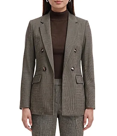 Birds Eye Twill Triple Pocket Long Sleeve Jacket by Anne Klein