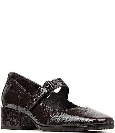 Amiya Crinkle Patent Leather Mary Jane Pumps by Donald Pliner
