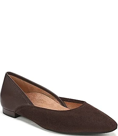 Gracia Suede Leather Snip Toe Flats by Vionic