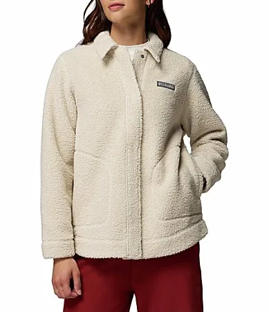 Panorama Nubby Sherpa Point Collar Hidden Snap Front Shirt Jacket by Columbia