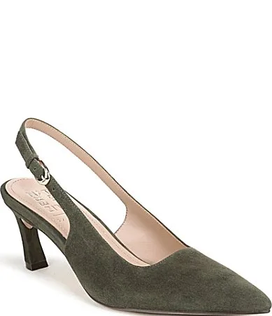 27 EDIT Madison Suede Pointed Toe Slingback Pumps