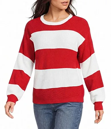 Striped Shaker Stitch Sweater by Copper Key