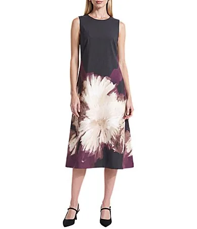 A-Line Sleeveless Midi Dress by Anne Klein