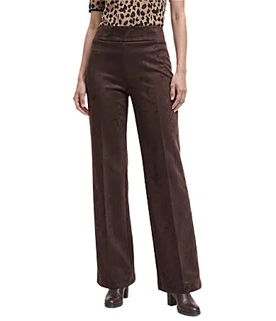 Pull-On Scuba Suede Wide Leg Pants by Anne Klein