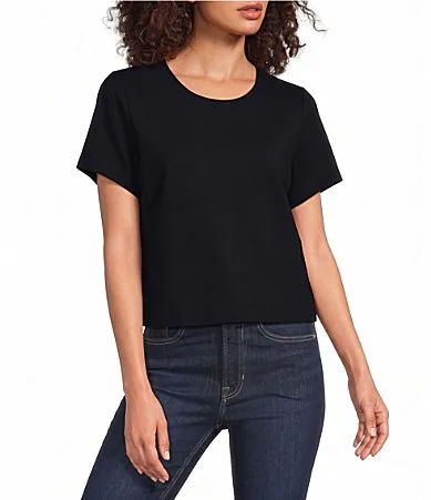 Jersey Knit Crew Neck Cropped Top by SPANX