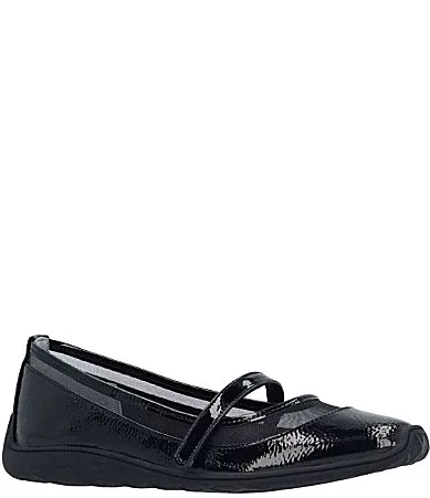 Belenya Patent and Mesh Mary Jane Flats by J. Renee