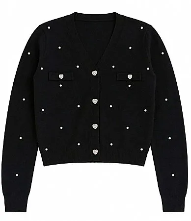 Mickey Studded Long Sleeve Cardigan by Theme Nyc