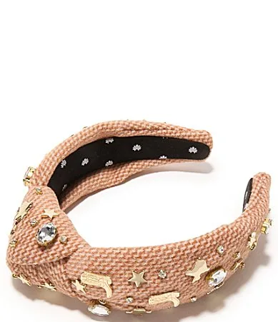 Houston Western Charm Embellished Tweed Headband - Texas Boots by Lele Sadoughi