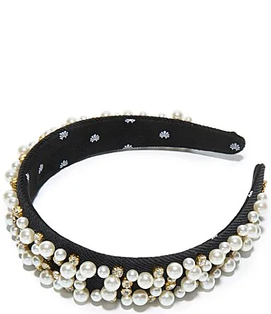 Bessette Pearl Spring Twill Headband by Lele Sadoughi