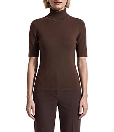 Extended Short Sleeve Turtleneck Top by Anne Klein