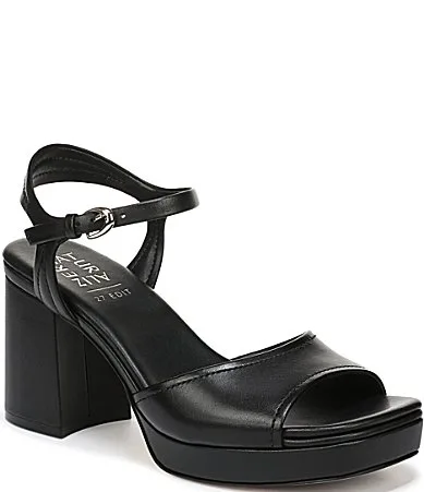 27 EDIT Paige Leather Platform Block Heel Sandals by Naturalizer
