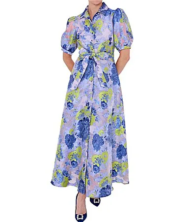 Charlotte Puff Sleeve Organza Maxi Dress by Abbey Glass