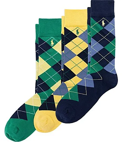 Assorted Argyle Dress Socks 3-Pack by Polo Ralph Lauren