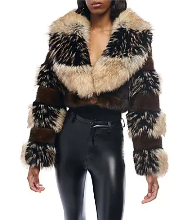Portia Faux Fur Collared Filled Jacket by Azalea Wang