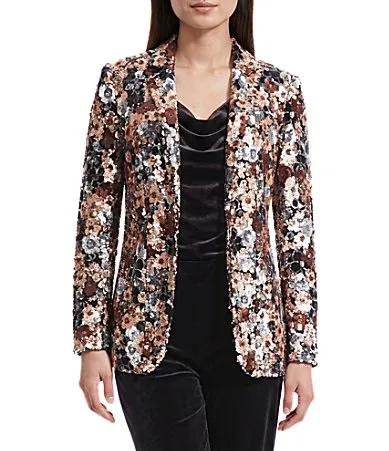 One Button Notch Collar Jacket by Anne Klein