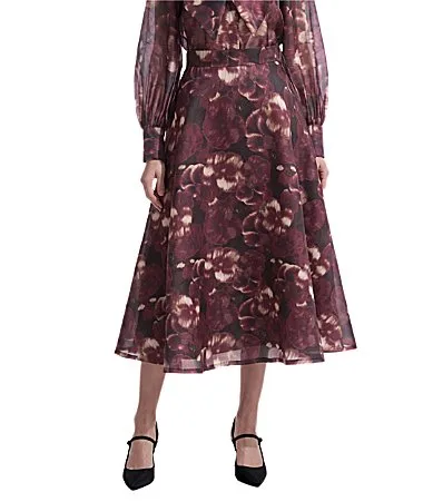 Floral Circle Midi Skirt by Anne Klein