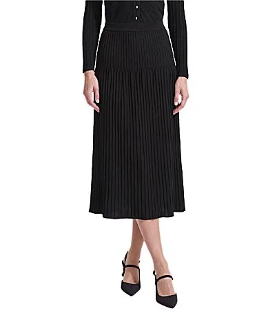 Drop Waist Pleated Sweater Skirt by Anne Klein