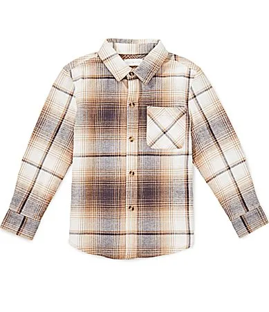 Plaid Long Sleeve Button Front Sport Shirt by Scene&heard