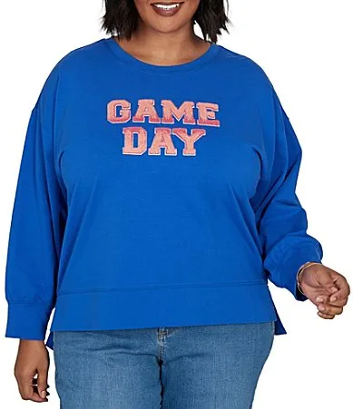 French Terry Game Day Scoop Neck Long Sleeve Top by Ruby Rd