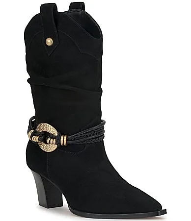 Hanie Suede Western Slouch Boots by Jessica Simpson