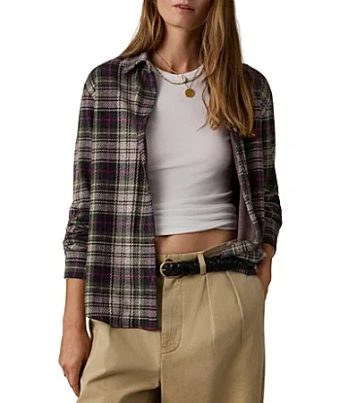 Legend Knit Spread Collar Long Sleeve Button Front Shirt by Faherty