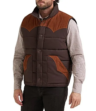 Mixed Sleeveless Puffer Vest by Wrangler