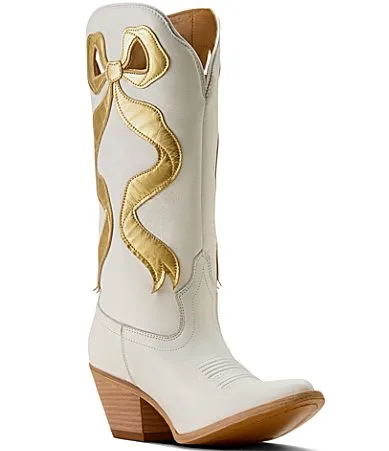 Beaux Leather Bow Tall Western Boots by Ariat