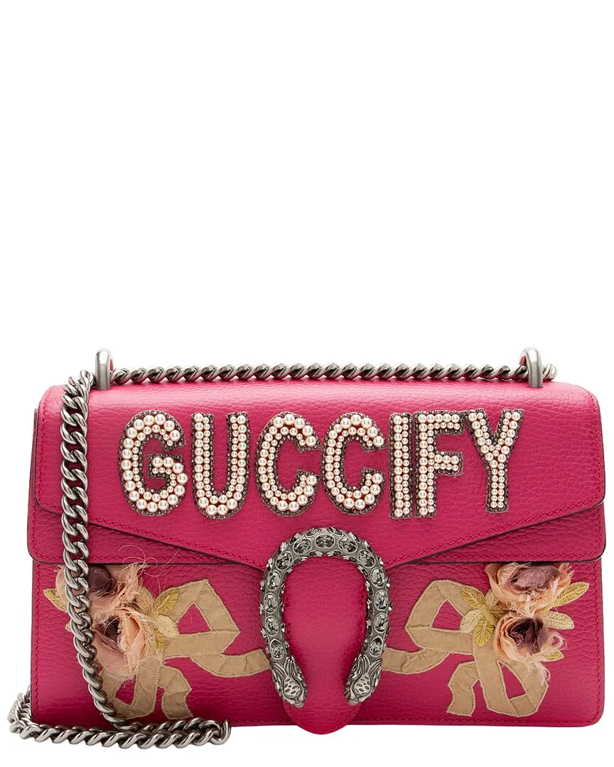 Pink Crystal, Leather, Nylon, Pearl, Silk Dionysus Medium Shoulder Bag (authentic Pre-Loved) by Gucci