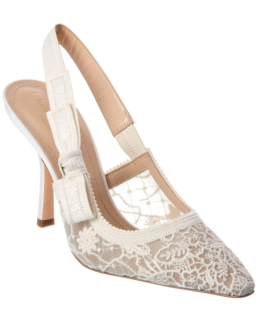 Jadior Lace & Grosgrain Slingback Pump by Dior