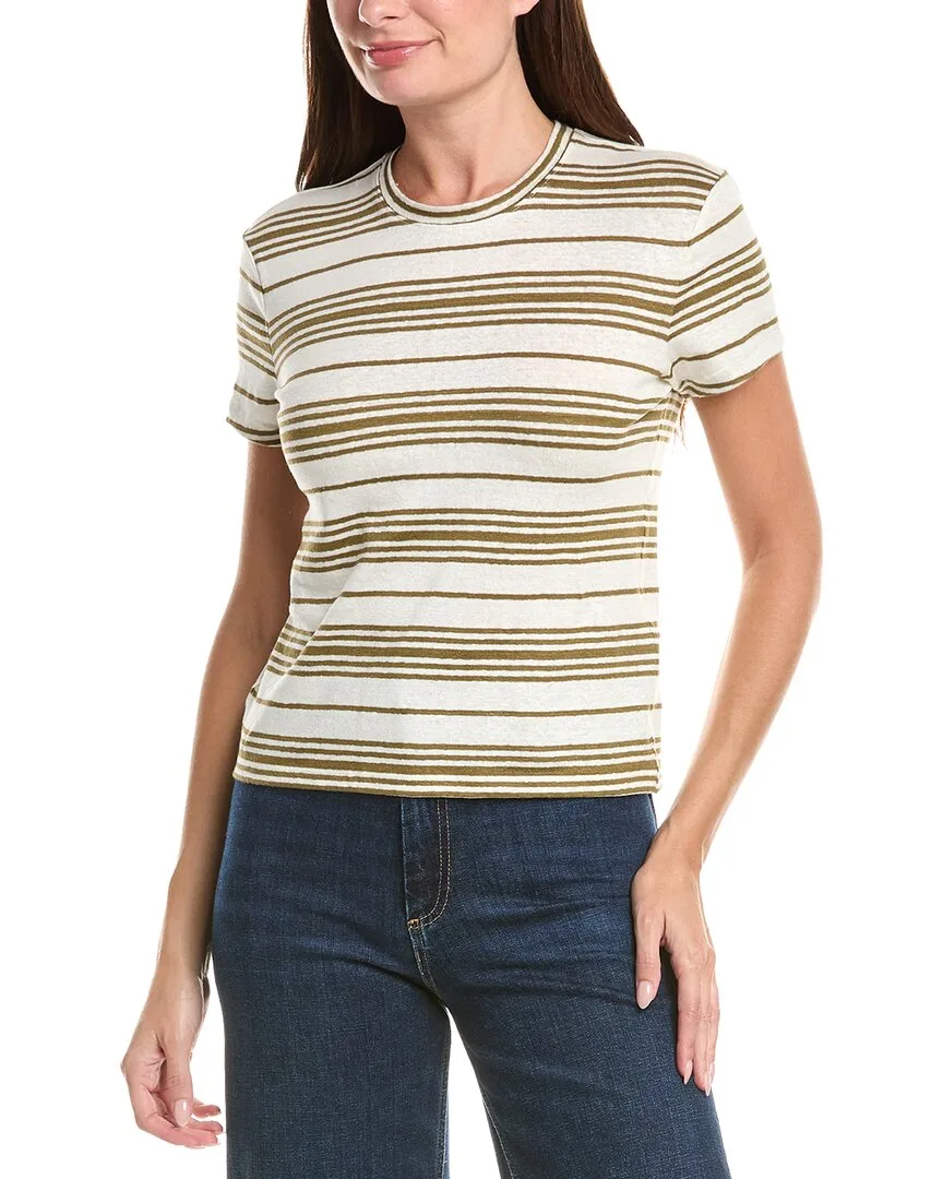 The Linen-Blend Striped Baby T-Shirt by FRAME