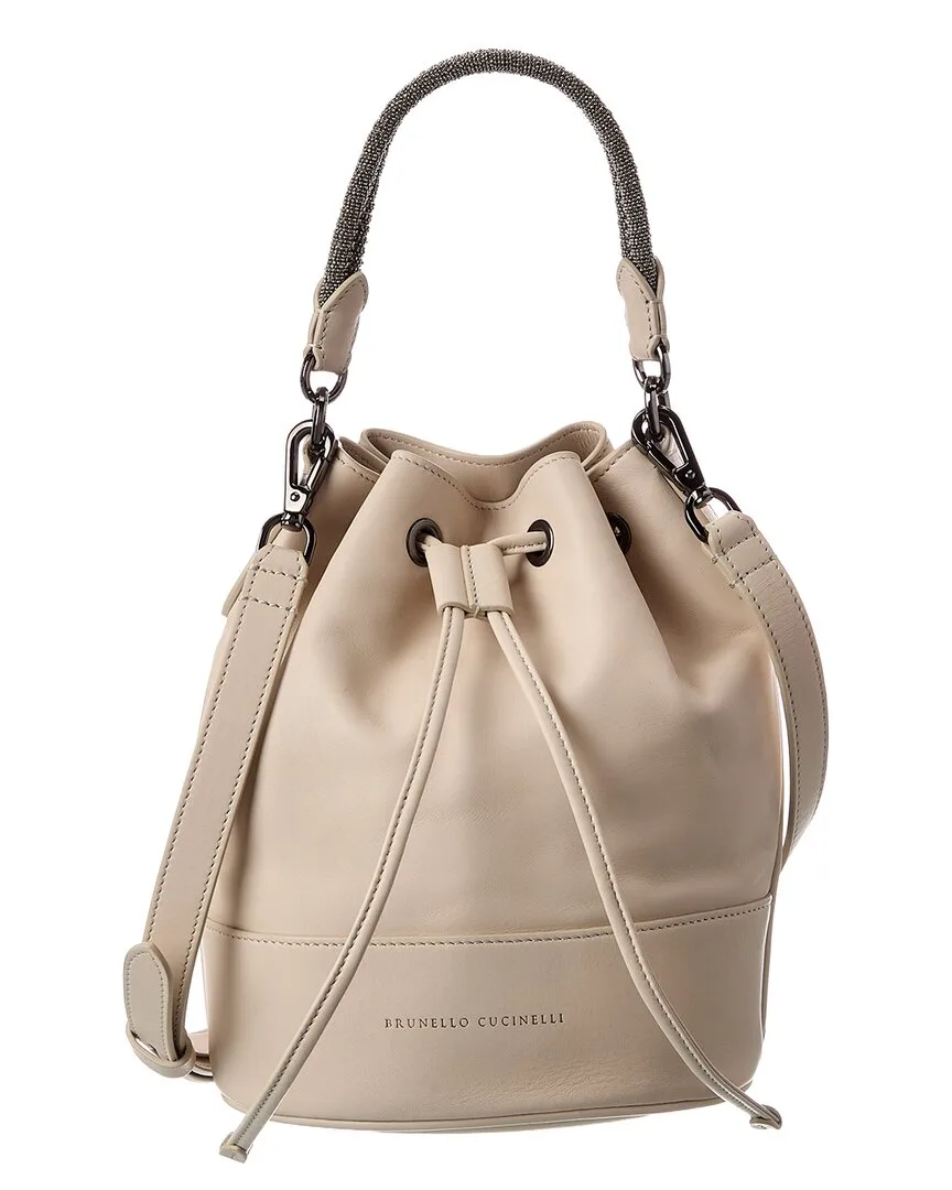 Leather Bucket Bag by Brunello Cucinelli