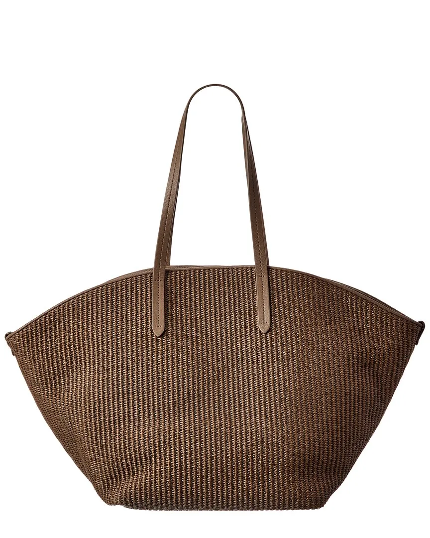 Leather-Trim Tote by Brunello Cucinelli
