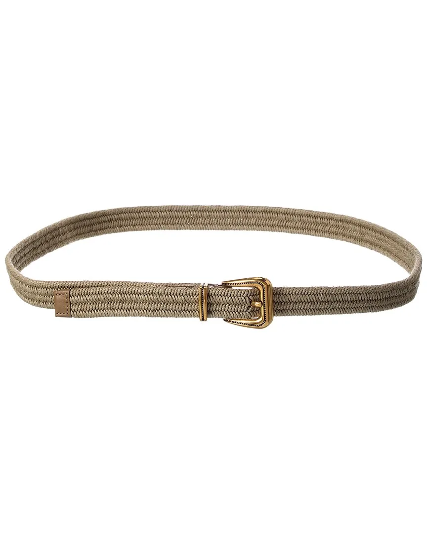 Woven & Leather Belt by Brunello Cucinelli