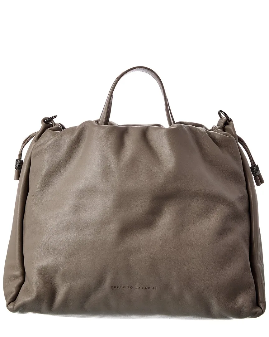 Leather Tote by Brunello Cucinelli