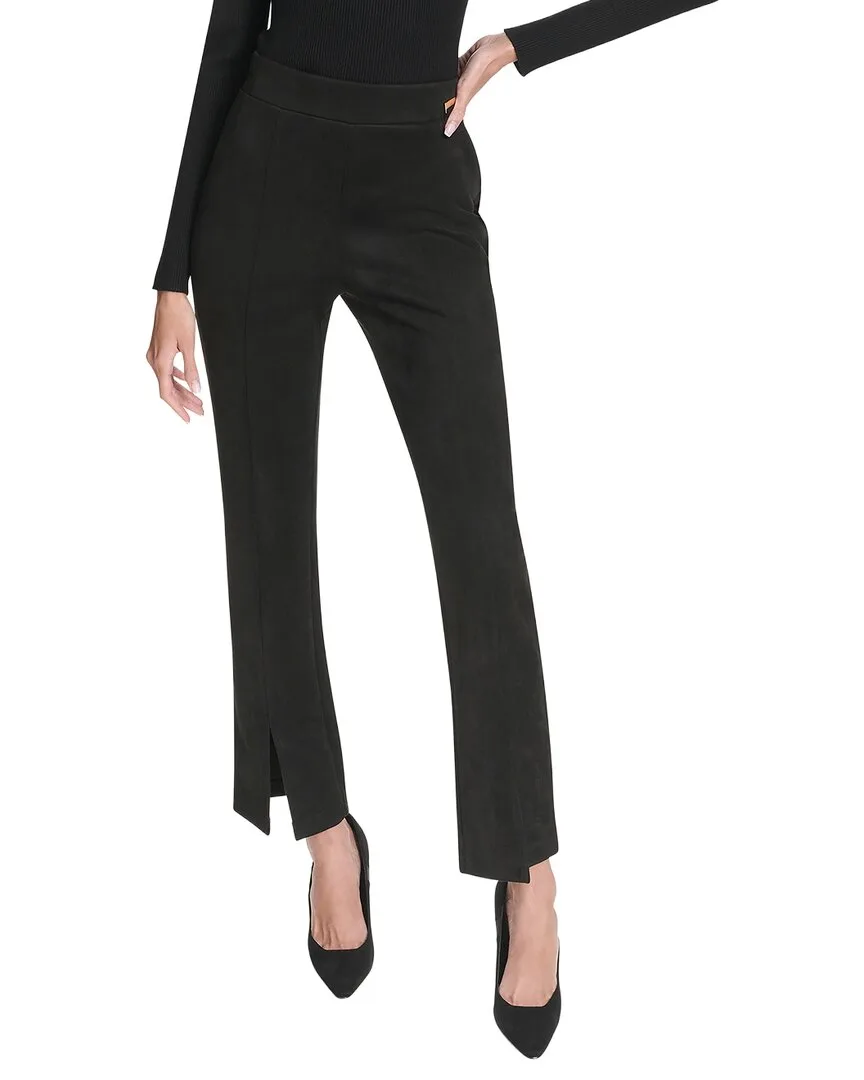 Suede Split Front Pull on Pant by Halston