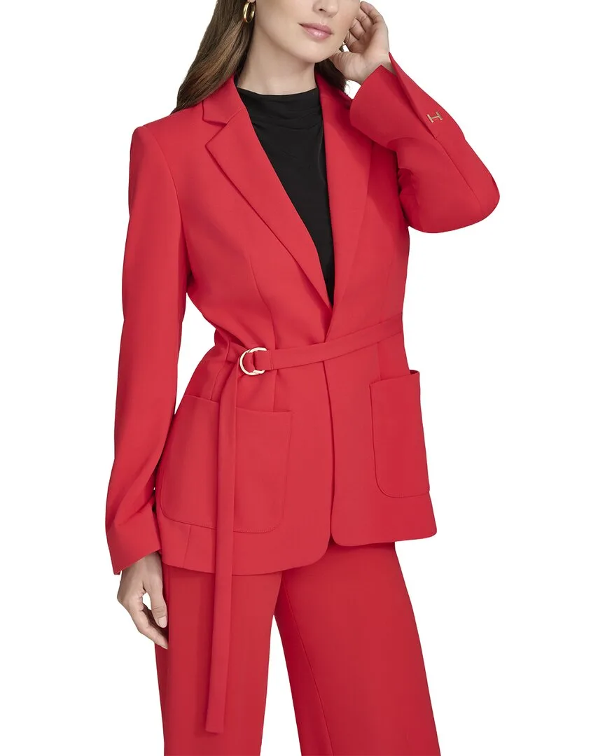 Belted D-Ring Blazer by Halston