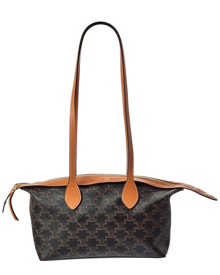 Little Triomphe Canvas & Leather Duffel Bag by Celine
