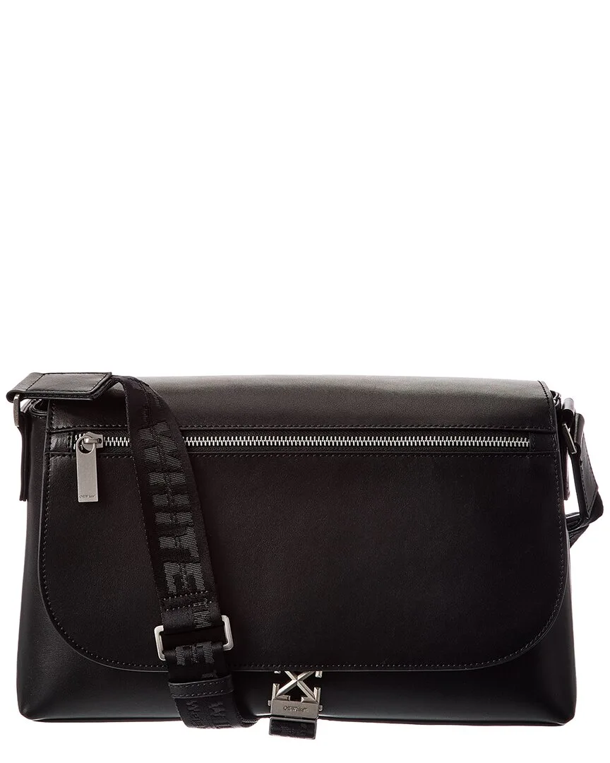 Leather Crossbody Messenger Bag by Off-White