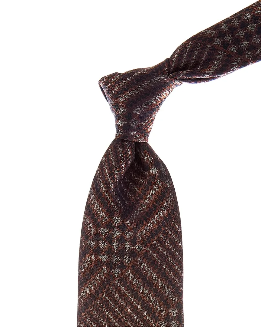 Orange & Blue Silk Tie by Canali