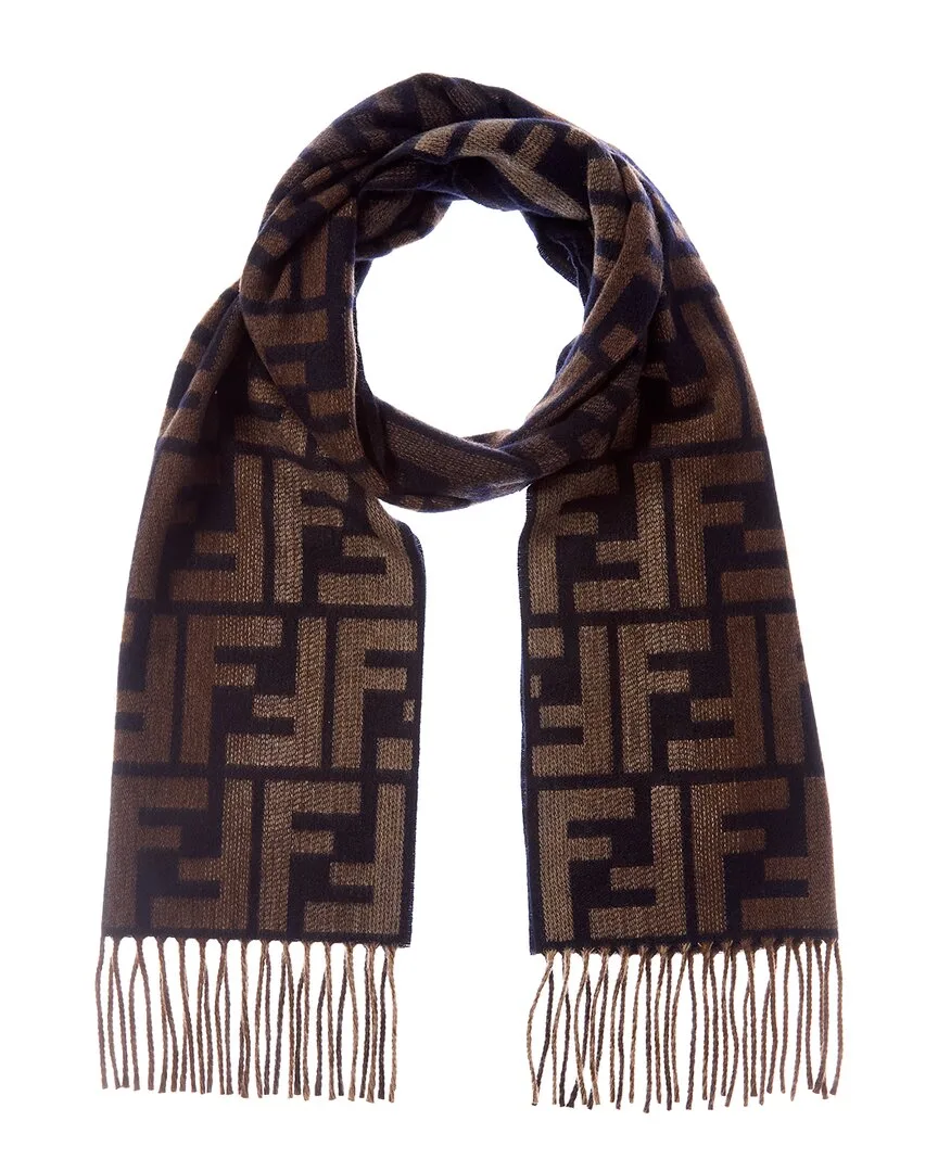 Ff Logo Wool & Cashmere-Blend Scarf by FENDI